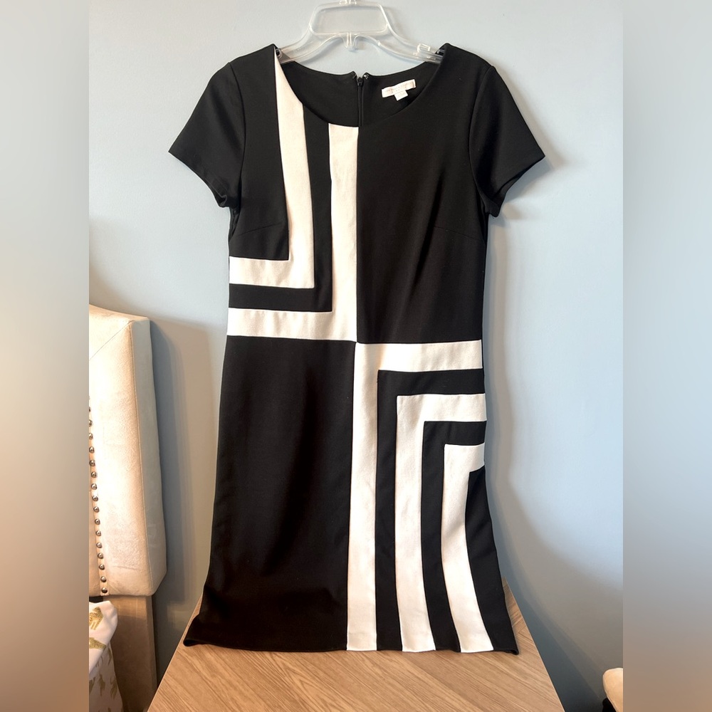 New York & Company Black and White Mini Dress